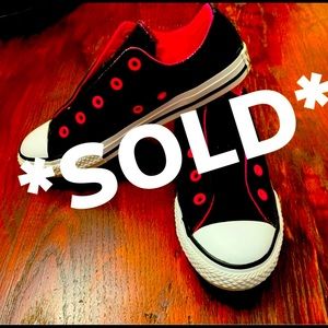 *SOLD* Converse- girl/youth size 3, pink and black, no shoe laces, like new